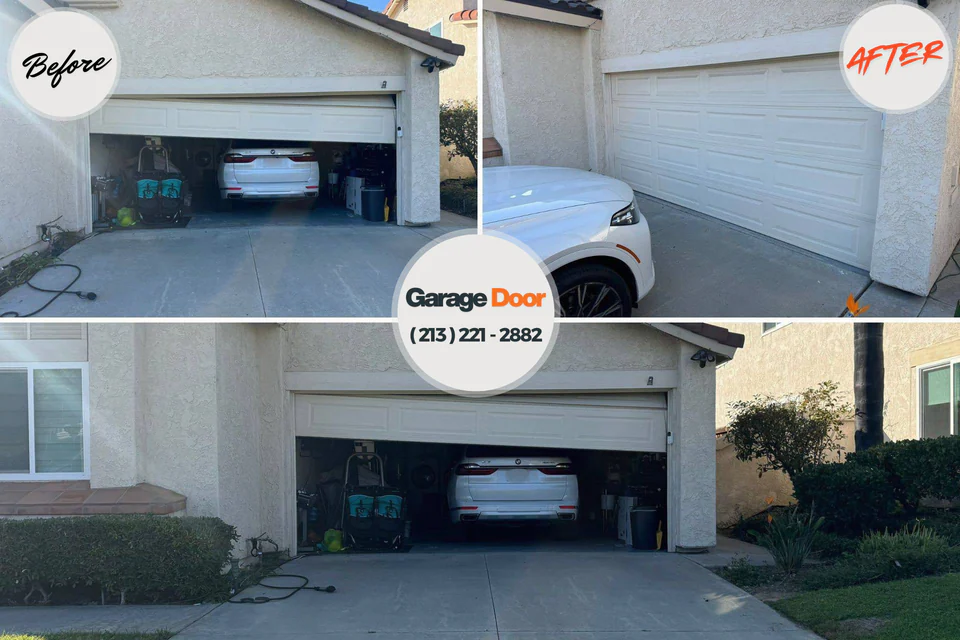 Before and after: garage door repair Burlington, ND